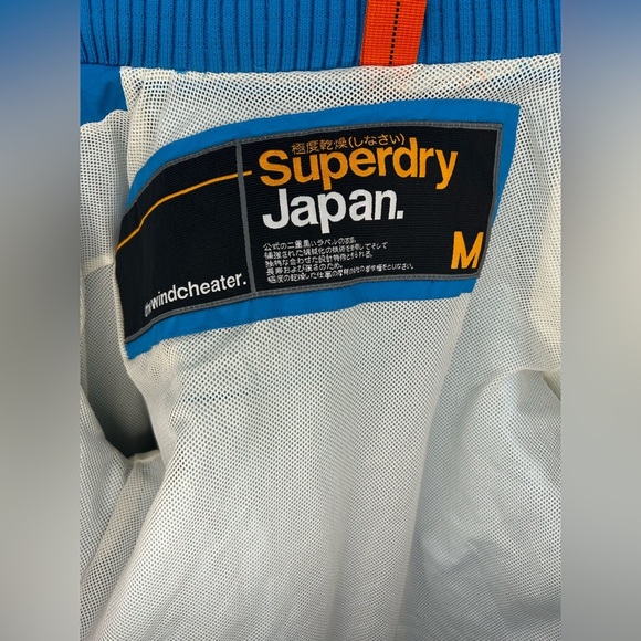 Women’s Superdry Japan Blue Long Sleeve Jacket Nylon Designer Size Medium - Picture 3 of 4